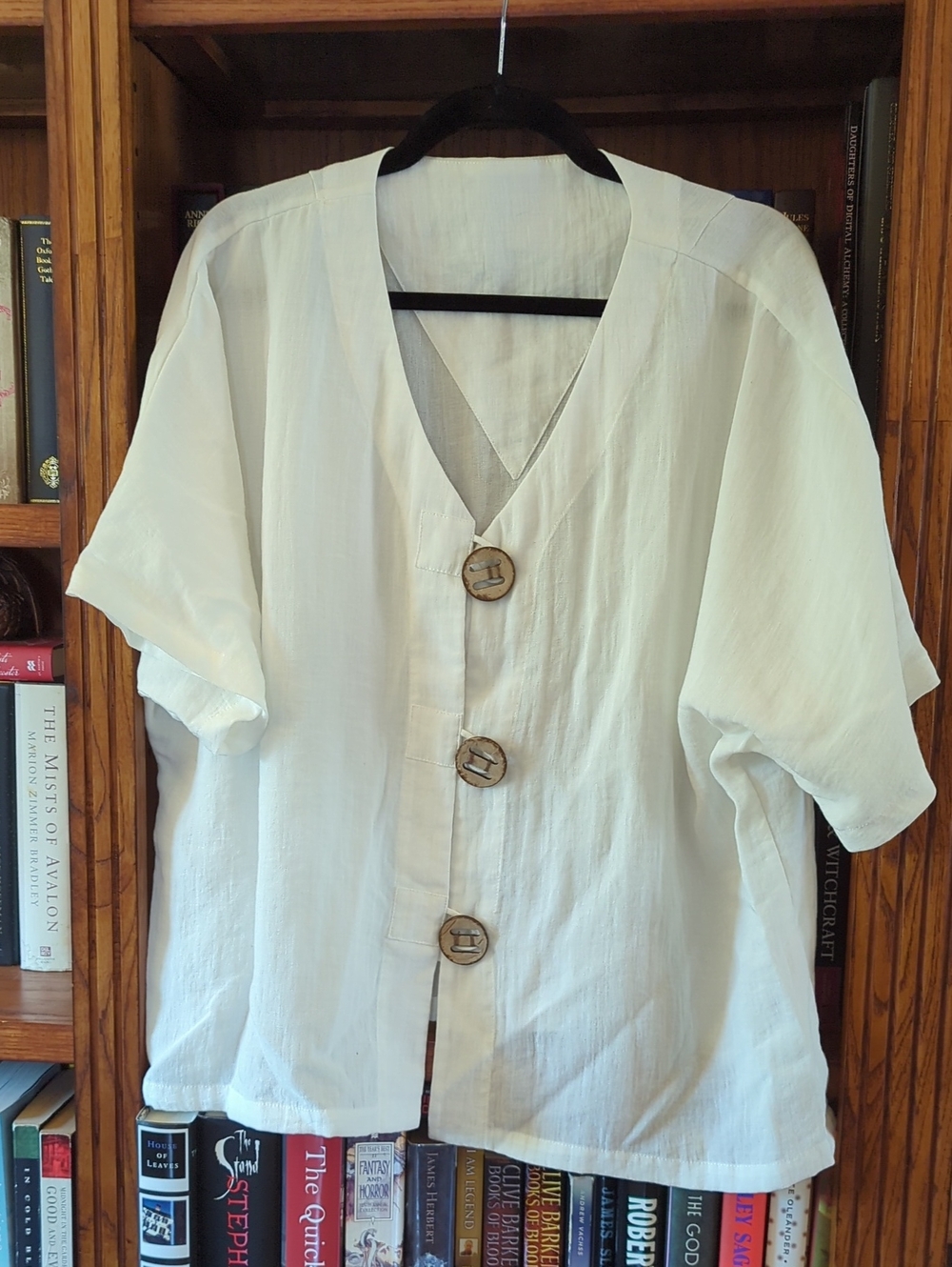 White Linen Oversized Top